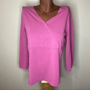 J. Jill pink three quarter sleeve, size Small